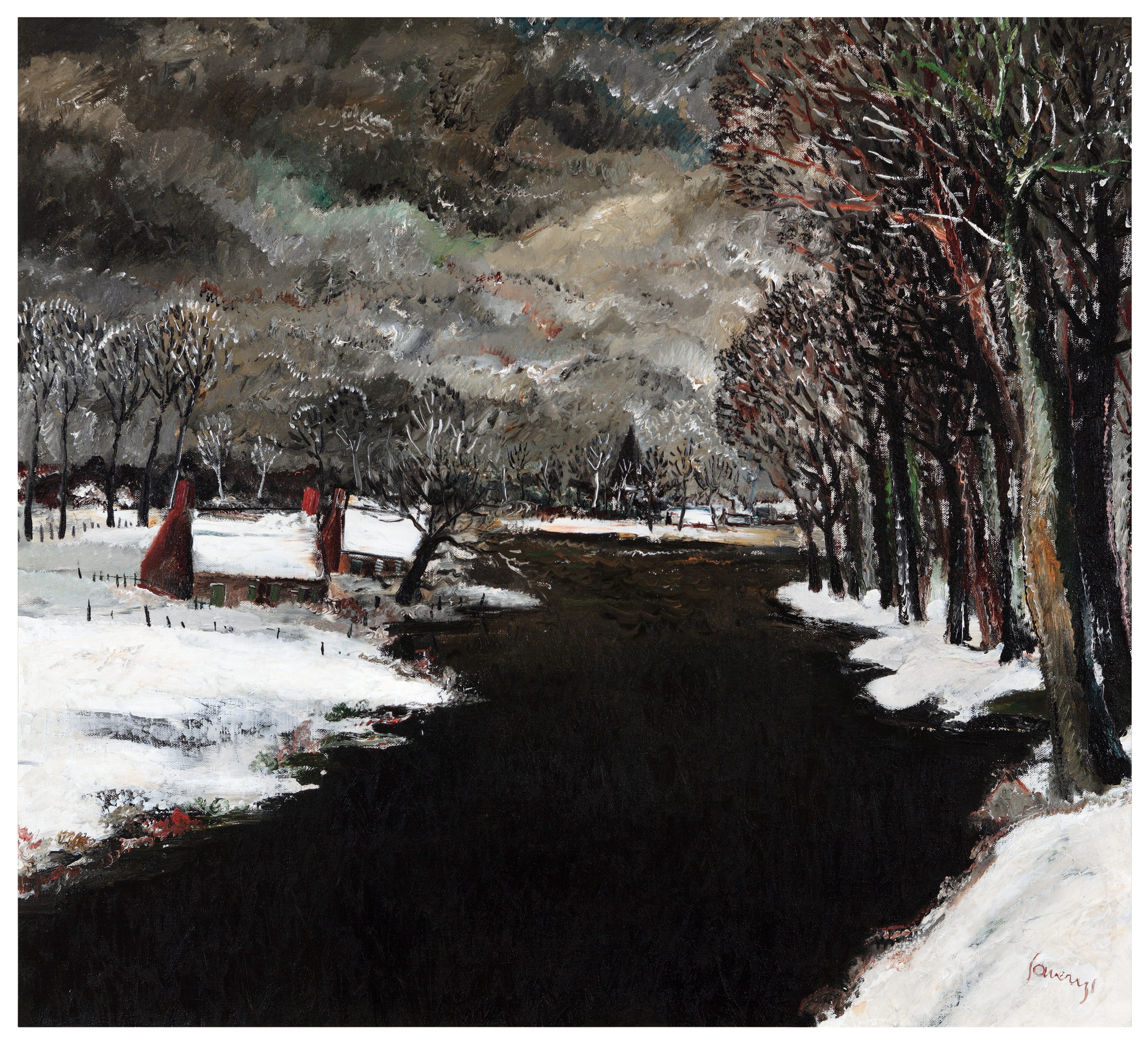 Winter near the river Lys